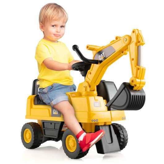 Licensed Caterpillar Kids Ride-On Digger-Yellow