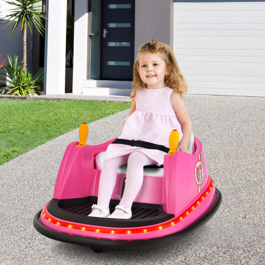 12V Electric Kids Ride On Bumper Car with Flashing Lights for Toddlers-Blue W2B
