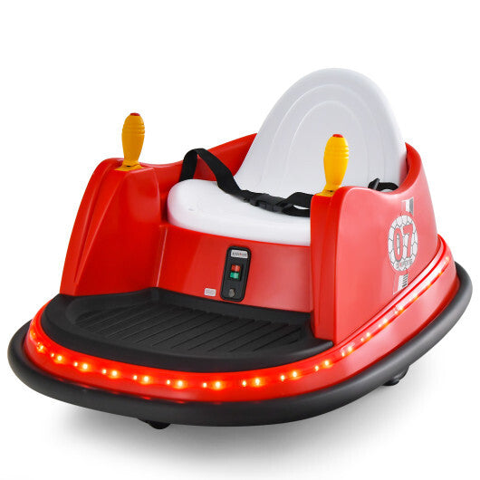 12V Electric Kids Ride On Bumper Car with Flashing Lights for Toddlers-Blue W2B