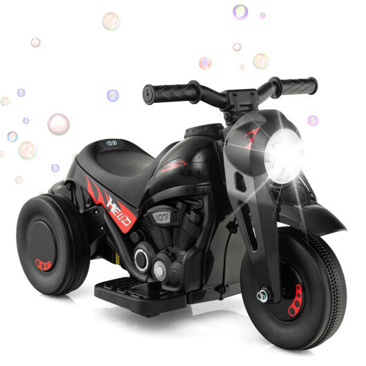 6V Kids Electric Ride on Motorcycle with Bubble Maker and Music-Beige W2B