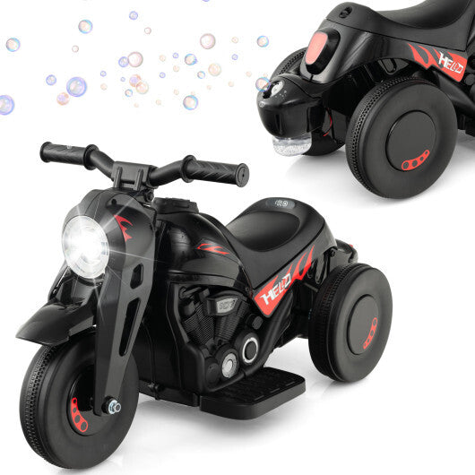 6V Kids Electric Ride on Motorcycle with Bubble Maker and Music-Beige W2B