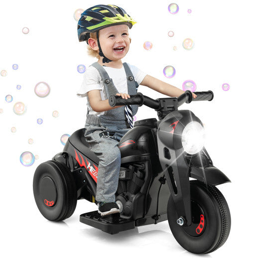 6V Kids Electric Ride on Motorcycle with Bubble Maker and Music-Beige W2B