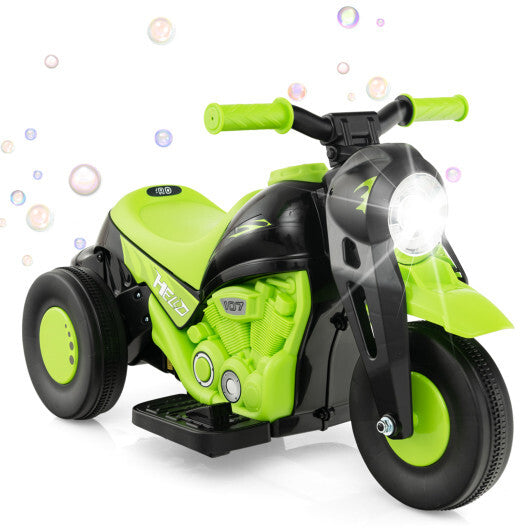 6V Kids Electric Ride on Motorcycle with Bubble Maker and Music-Beige W2B