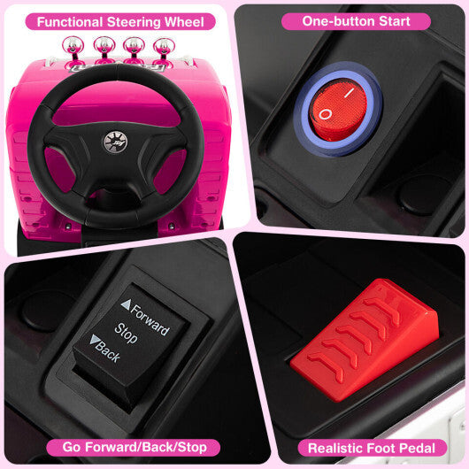 6V Kids Electric Ride-on Truck with Height Adjustable Seat-White