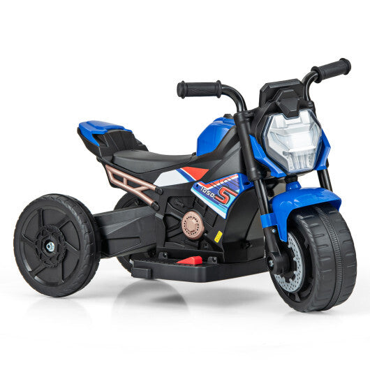 Kids Ride-on Motorcycle 6V Battery Powered Motorbike with Detachable Training Wheels-Blue