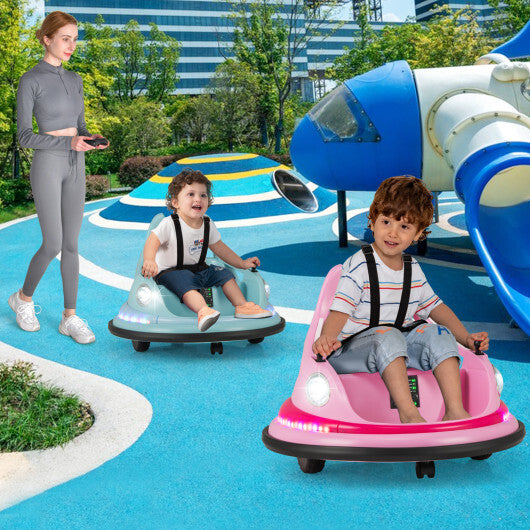 12V Kids Ride On Bumper Car with Remote Control and Dual Joysticks-Blue W2B
