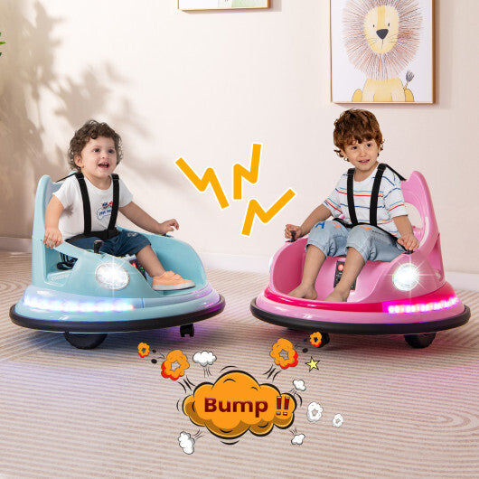 12V Kids Ride On Bumper Car with Remote Control and Dual Joysticks-Blue W2B