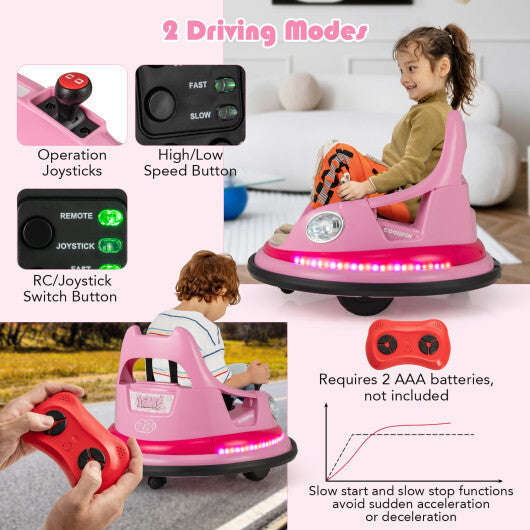 12V Kids Ride On Bumper Car with Remote Control and Dual Joysticks-Blue W2B