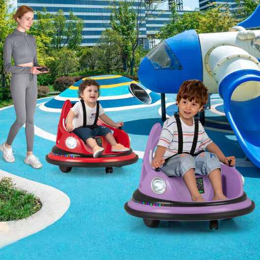 12V Kids Ride On Bumper Car with Remote Control and Dual Joysticks-Blue W2B