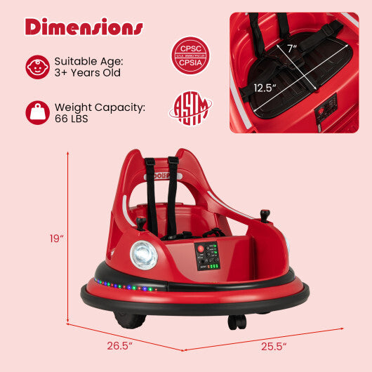 12V Kids Ride On Bumper Car with Remote Control and Dual Joysticks-Blue W2B
