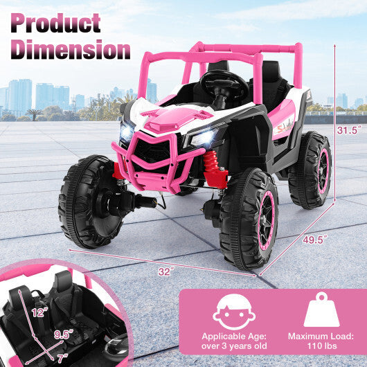 2-Seater Kids Ride on UTV with 2.4G Remote Control for over 3 Years Old Children-Pink - Color: Pink W2B
