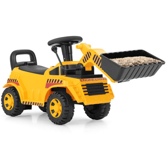 Excavator Digger Toy with Adjustable Bucket-Yellow - Color: Yellow W2B