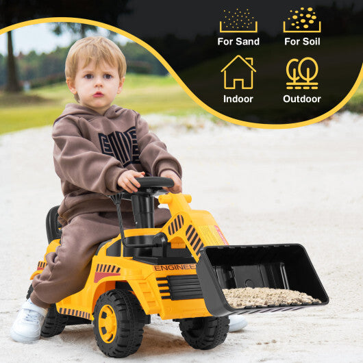 Excavator Digger Toy with Adjustable Bucket-Yellow - Color: Yellow W2B
