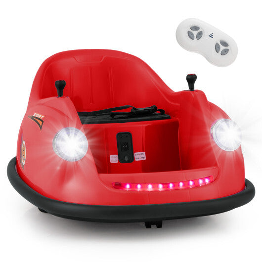 12V Electric Kids Ride on Bumper Car Battery Powered Bumping Car with Remote Control-Red - Color: Red W2B