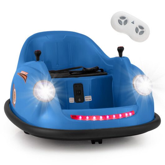 12V Electric Kids Ride on Bumper Car Battery Powered Bumping Car with Remote Control-Navy W2B