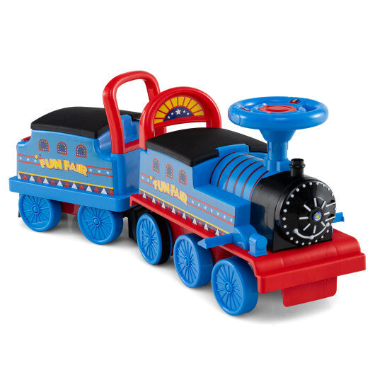 6V Ride on Train 2-Seater with Carriage and Flashing LED Lights-Green