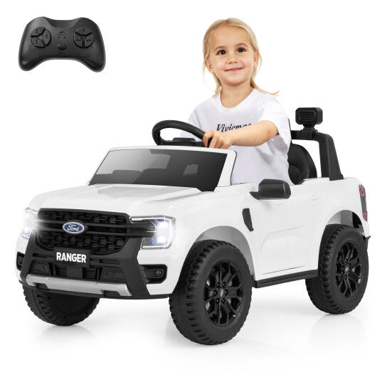12V Electric Kids Ride on Car Licensed Ford Ranger with Remote Control and Music-Black