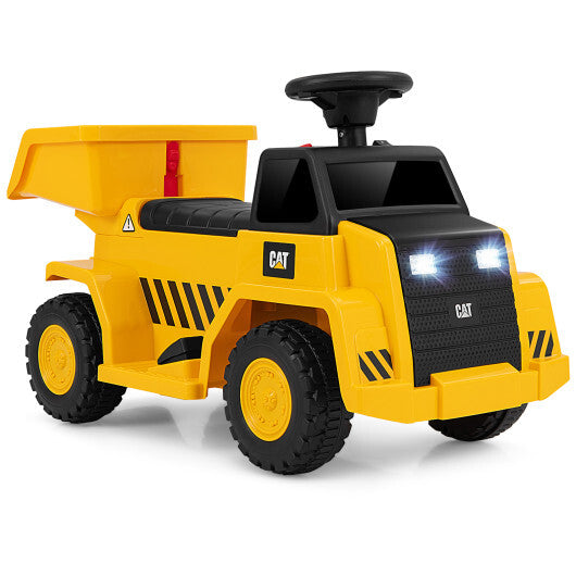 6V Electric Licensed Caterpillar Construction Vehicle with One-Button Start-Yellow W2B