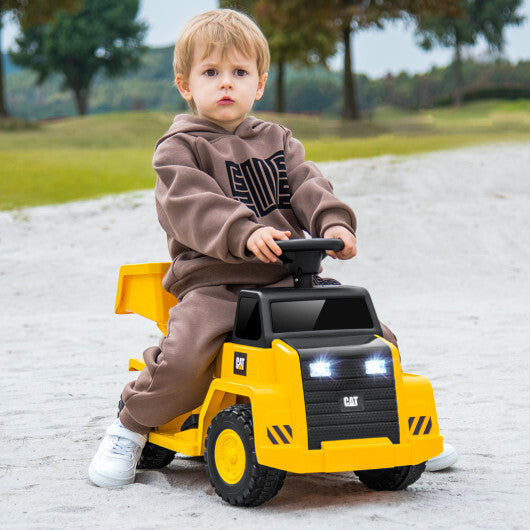 6V Electric Licensed Caterpillar Construction Vehicle with One-Button Start-Yellow W2B