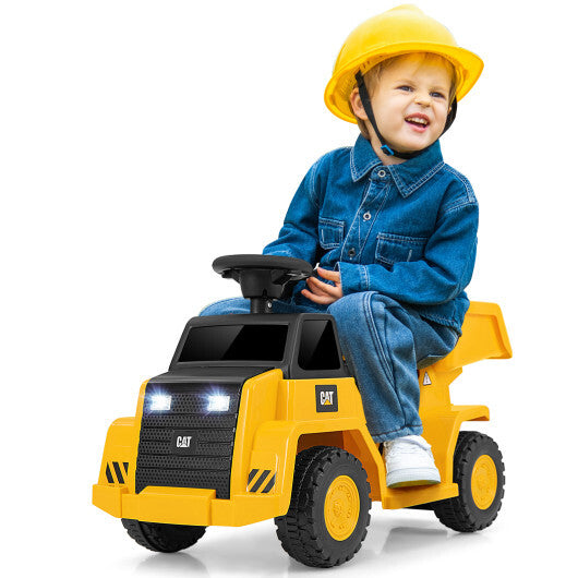 6V Electric Licensed Caterpillar Construction Vehicle with One-Button Start-Yellow W2B