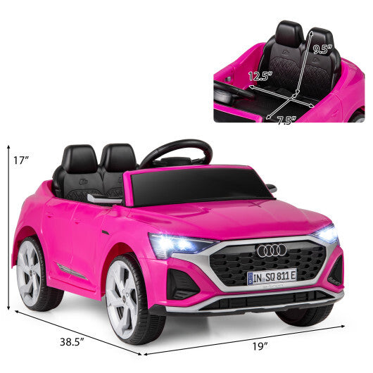 12V Kids Ride on Car Licensed Audi SQ8 with Remote Control and 3 Speeds-Black