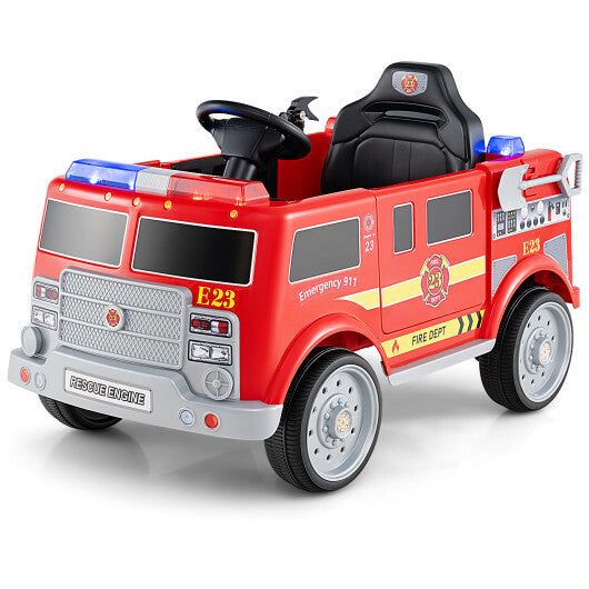 Kids Ride on Fire Truck with Remote Control and Extinguisher-Red