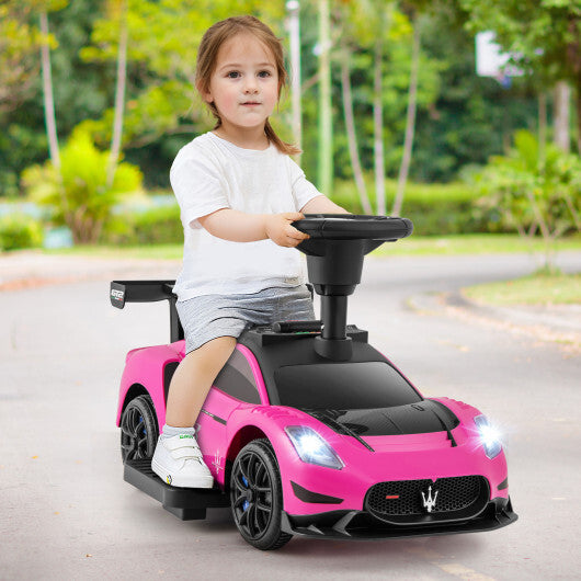 6V Electric Kids Ride on Push Car Maserati Licensed with Foot Pedal and Music-Pink