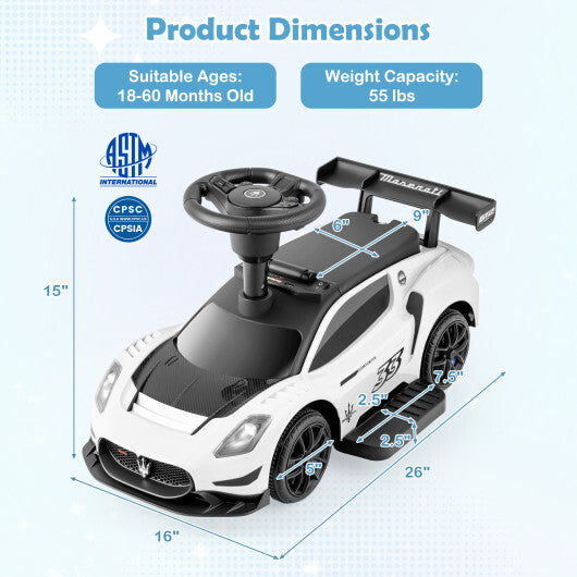 6V Electric Kids Ride on Push Car Maserati Licensed with Foot Pedal and Music-Pink