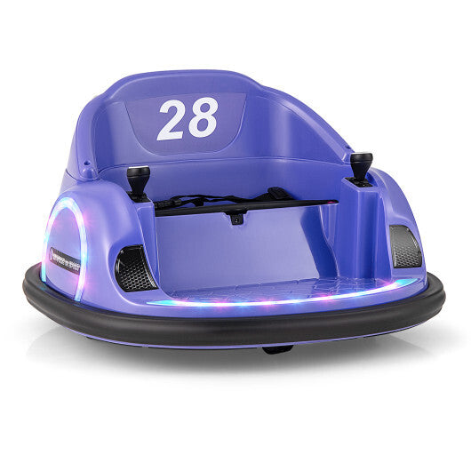 12V 360? Ride on Bumper Car for Toddlers with Remote Control-Purple - Color: Purple W2B