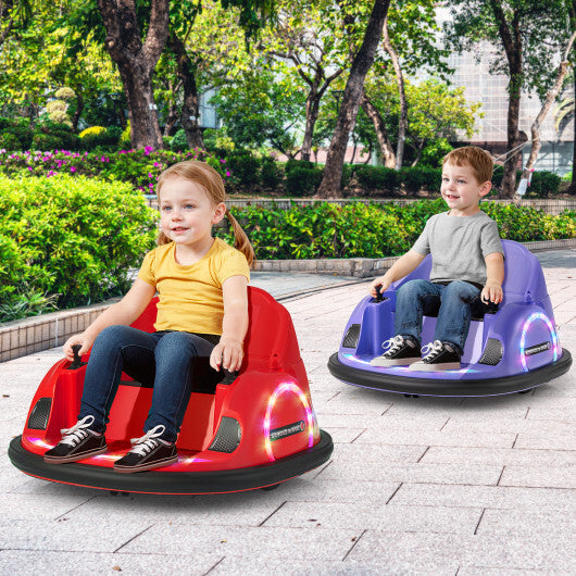 12V 360? Ride on Bumper Car for Toddlers with Remote Control-Purple - Color: Purple W2B