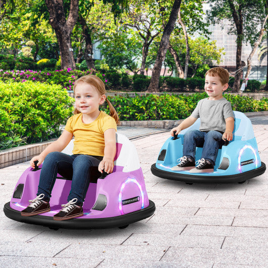 12V 360? Ride on Bumper Car for Toddlers with Remote Control-Pink W2B