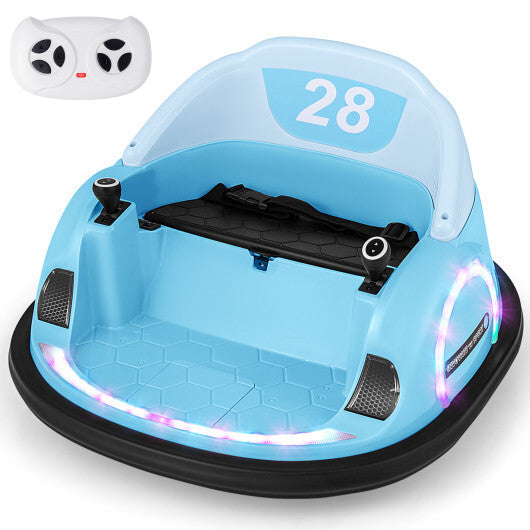 12V 360? Ride on Bumper Car for Toddlers with Remote Control-Pink W2B