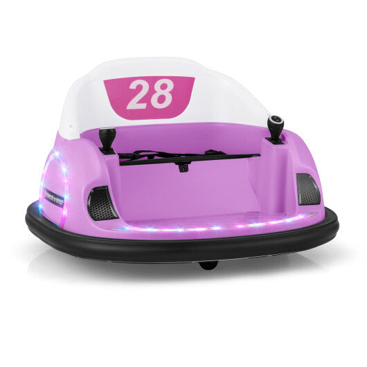 12V 360? Ride on Bumper Car for Toddlers with Remote Control-Pink W2B