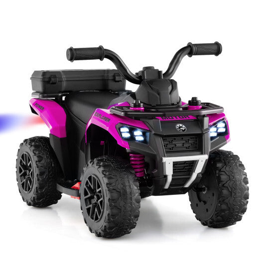 6V Kids Ride On ATV with Spray Function and Storage Box with Music-Blue W2B