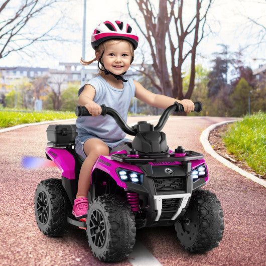 6V Kids Ride On ATV with Spray Function and Storage Box with Music-Blue W2B
