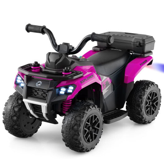 6V Kids Ride On ATV with Spray Function and Storage Box with Music-Blue W2B