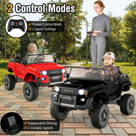 24V 2 Seater Ride on Car 4WD/2WD Switchable for Kids with Remote for Ages 3+-Black