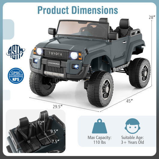 24V 2 Seater Ride on Car 4WD/2WD Switchable for Kids with Remote for Ages 3+-Black W2B