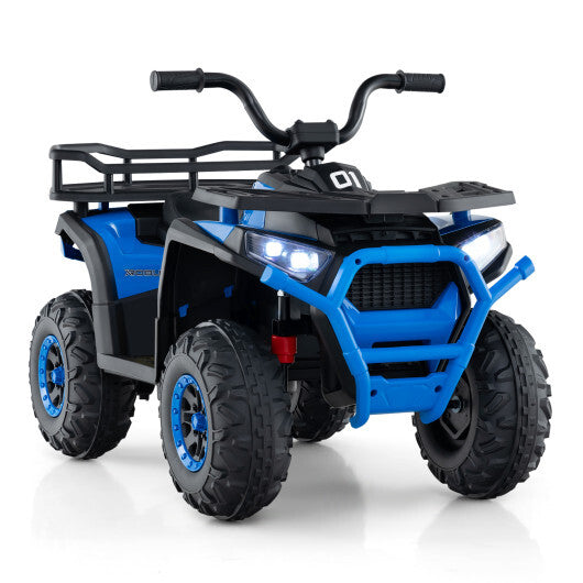 24V Kids Ride on Electric ATV Quad Car with Realistic Sounds and  LED Lights-Black