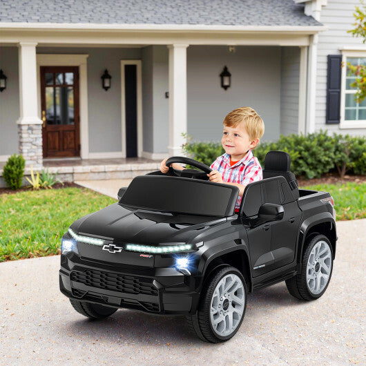 12V Ride on Car Truck Licensed Chevrolet with Remote Control Gift for 3+-Black