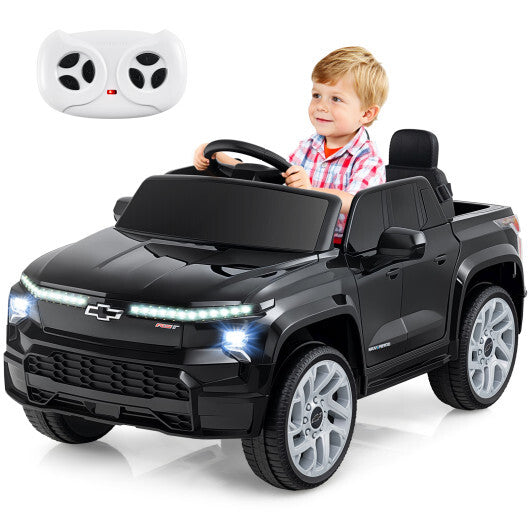 12V Ride on Car Truck Licensed Chevrolet with Remote Control Gift for 3+-Black