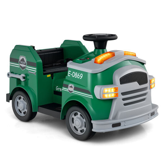 12V Toddler Fire Toy Car with Shovel and Wrench for Ages 37-95 Months-Black