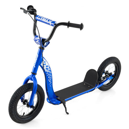 Kids Scooter Youth Kick Scooter with Adjustable Height Handlebar 12-Inch Inflatable Wheels-Pink W2B
