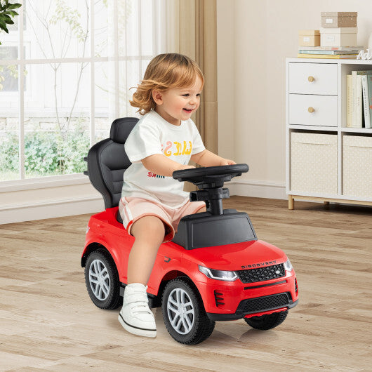 3 in 1 Push Car with Removable Handle and Guardrail for Kids 18-36 Months Old-Red W2B