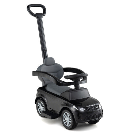 3 in 1 Push Car with Removable Handle and Guardrail for Kids 18-36 Months Old-Red W2B