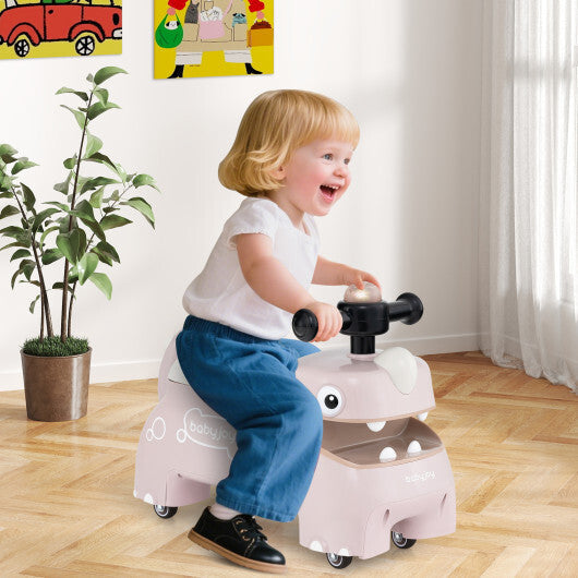 Toddler Ride on Toy Walking Sliding Car with Lights and Music-Pink - Color: Pink W2B