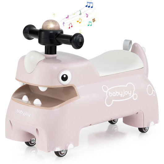 Toddler Ride on Toy Walking Sliding Car with Lights and Music-Pink - Color: Pink W2B