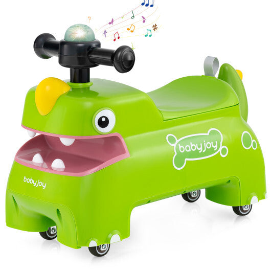 Toddler Ride on Toy Walking Sliding Car with Lights and Music-Green