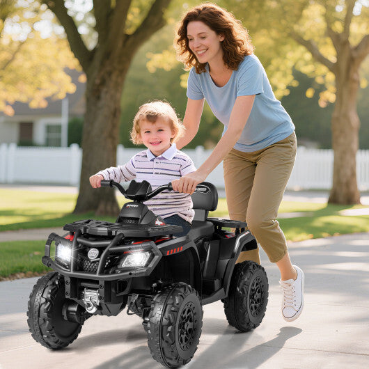 24V Kids ATV 2-Seater with 4 Motors with LED Lights and Music-Blue W2B