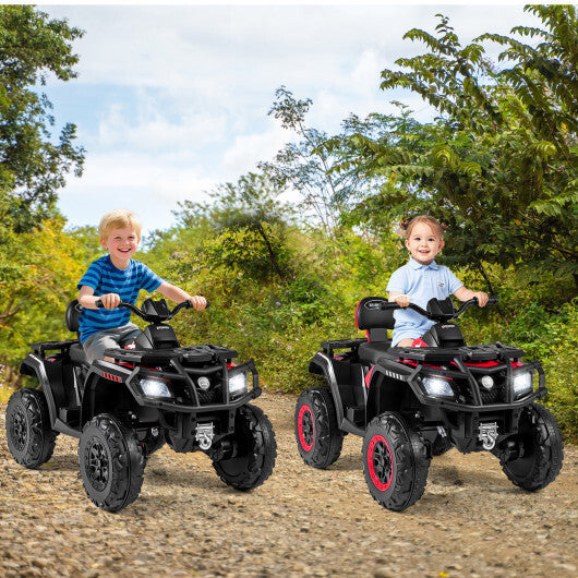 24V Kids ATV 2-Seater with 4 Motors with LED Lights and Music-Blue W2B
